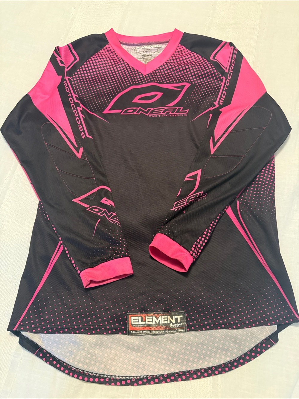 O'Neal Women's Black & Hot Pink Motocross Jersey